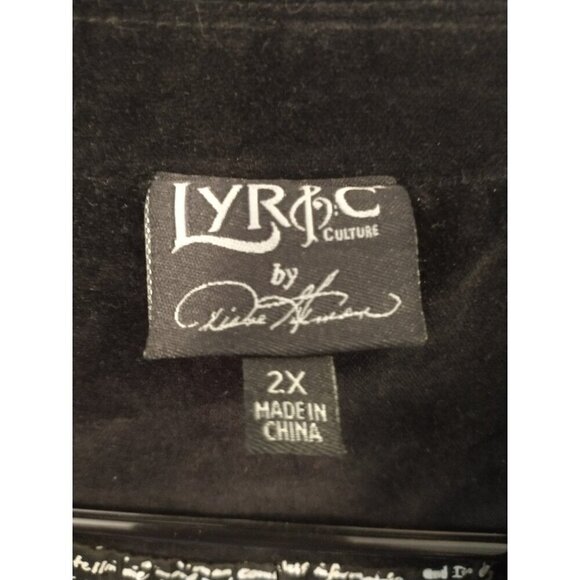 Lyric Culture Unisex Blazer Jacket Black Velvet Lined "No Satisfaction" - 2X - Picture 6 of 12